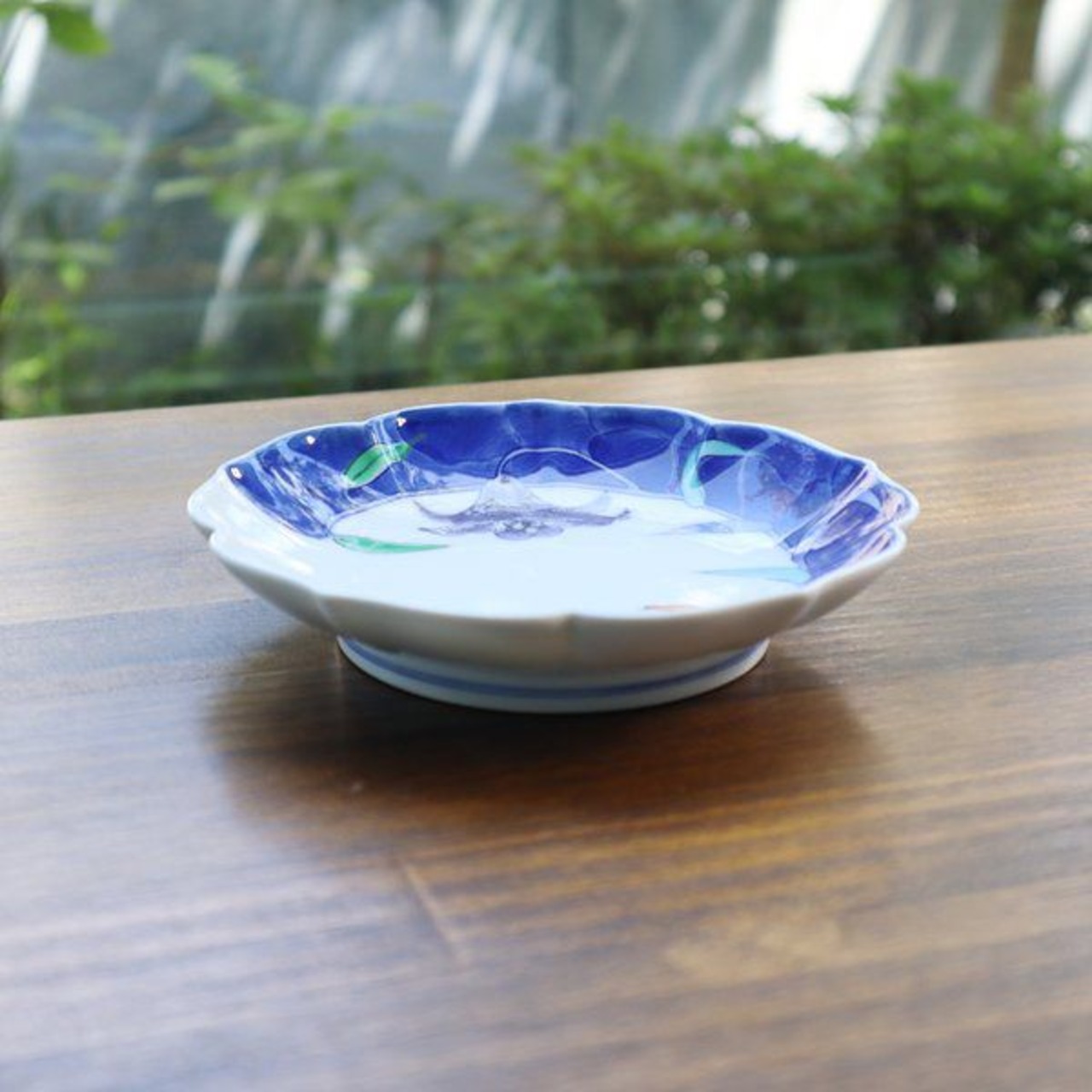 有田焼　4.5寸皿　染錦ゆり 21-068