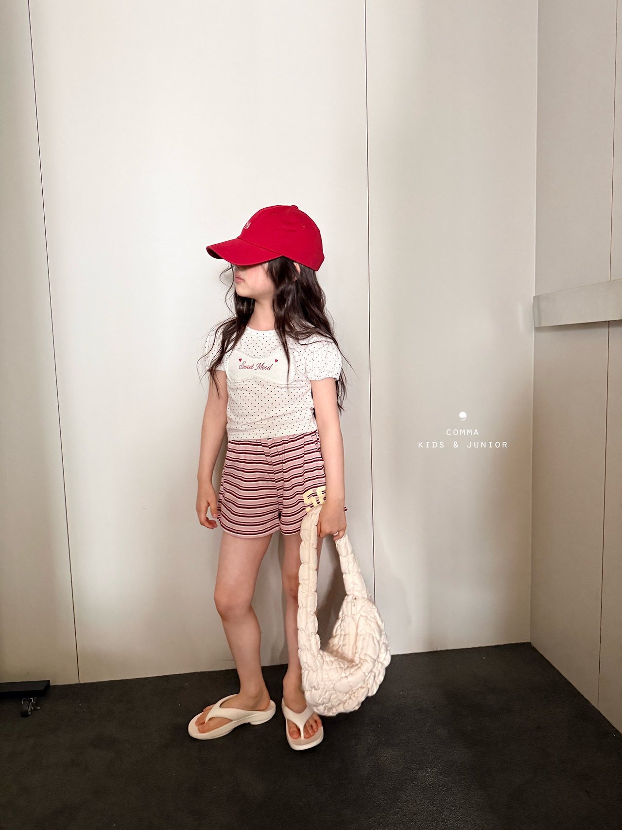 [COMMA] 58 Shorts (Pink Striped) / [콤마] 58반바지(핑단가라)
