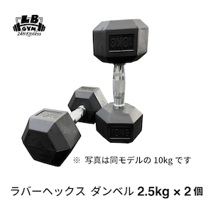 ラバー ヘックス ダンベル 2.5kg × 2個 セット