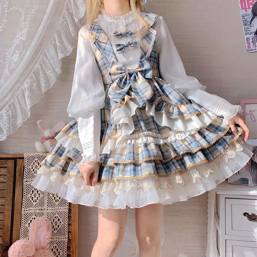 ゴスロリ・ロリータドレス 水色 ゴスロリ・ロリータドレス アイドル