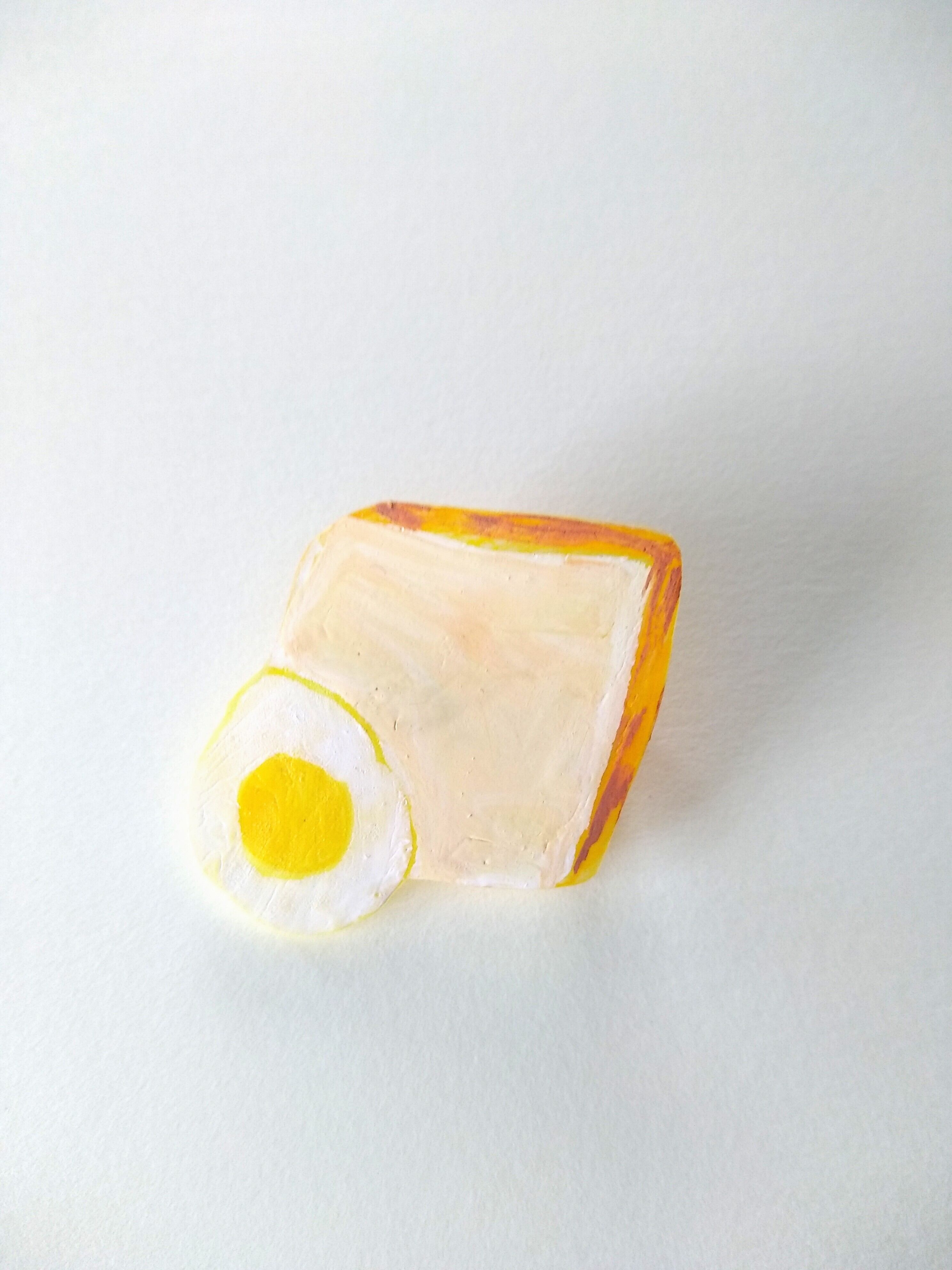 ヘンテコ ブローチ 「純喫茶の目玉焼きとトースト」