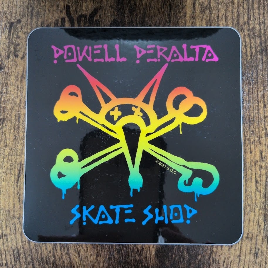 【st-1141】 Powell Peralta skateboard sticker パウエル ペラルタ スケートボード ステッカー Rat Santa Barbara Skate Shop ブラック