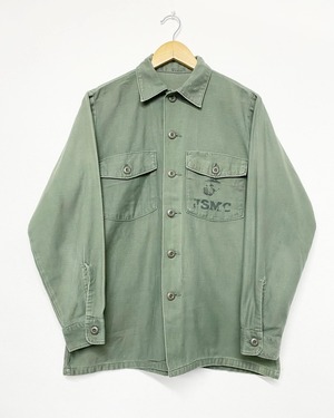70sU.S.M.C Cotton Satin Utility Shirt/L