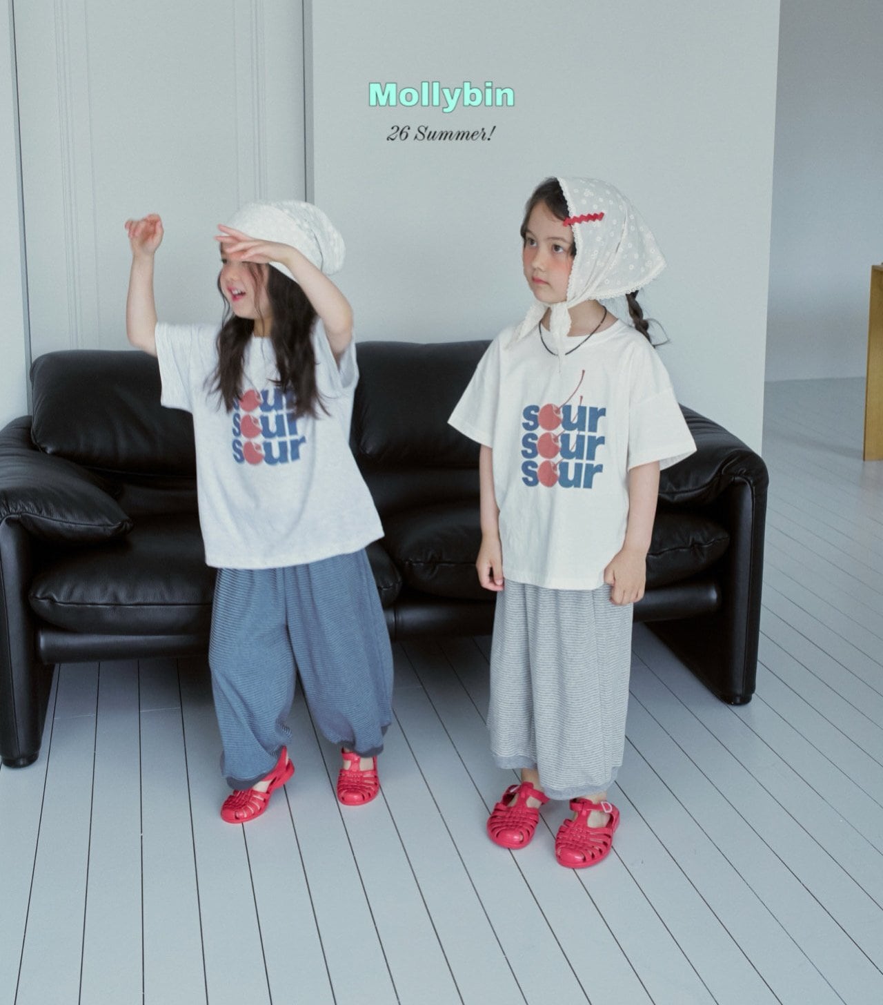 Mollybin】トルムンチTシャツ メランジチェリー 80cm〜130cm | 韓国