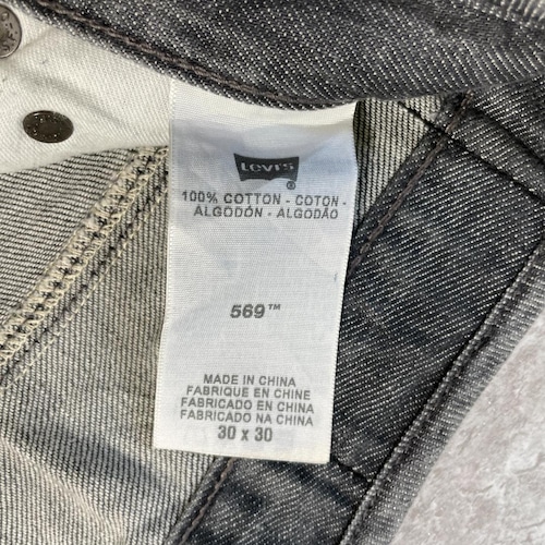 【W30 L30】 usa levi's 先染ブラック リーバイス 569 詳細写真6
