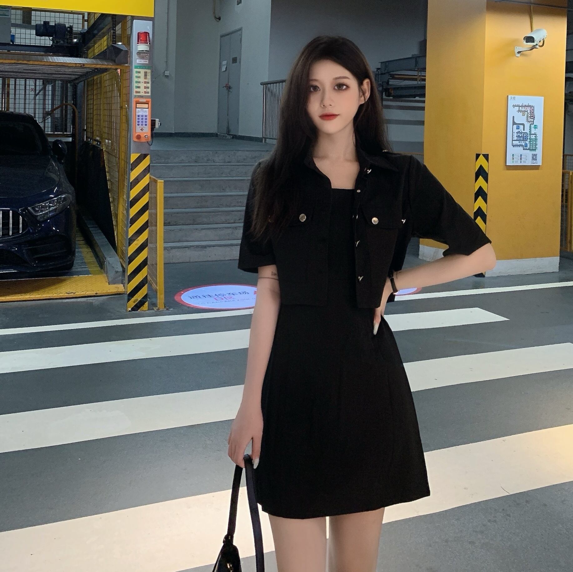 ジャケット スカート ショートシャツ ウェストブラックサマー ストリート 夏物 ドラファッションホール44151944344