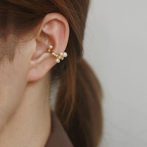 grain perl ear cuff N10409