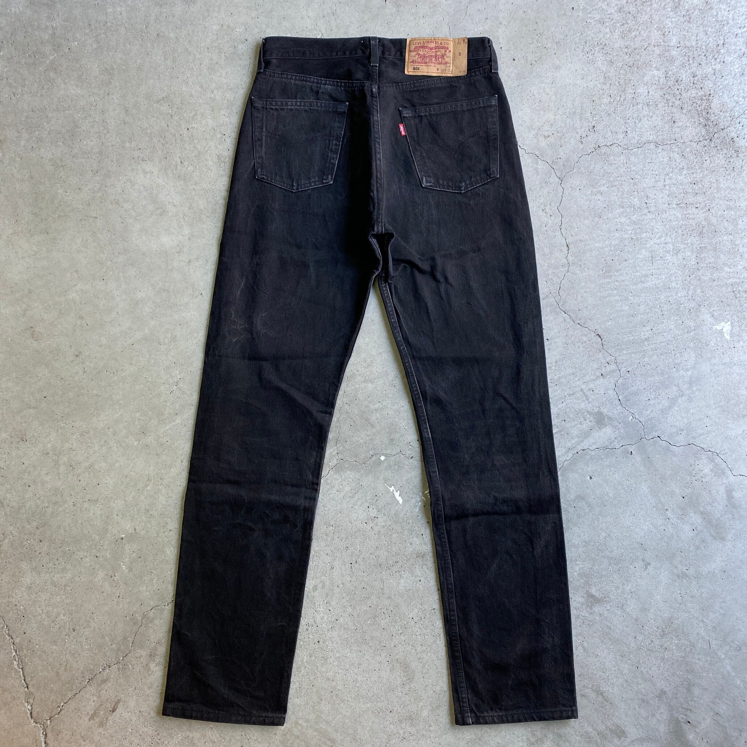 90s Levi's 501 ブラックデニム/ビンテージ/UK/80s/レア 90年代 フランス製 Levi's リーバイス 501 ストレート ブラックデニム