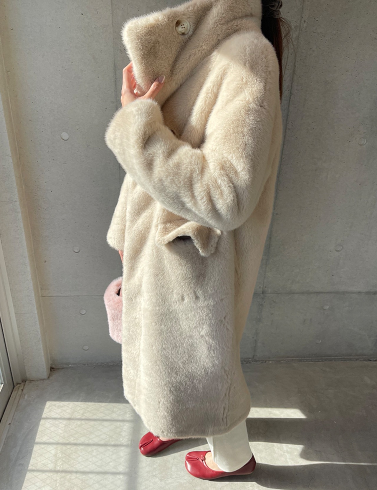 【新作５％OFF・3日間】Eco-Fur Double Long Coat_2colors