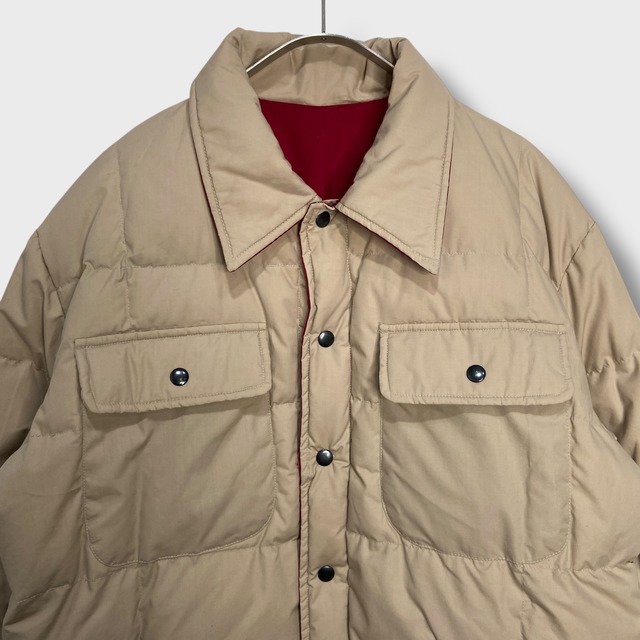 80s ORVIS オービス リバーシブルダウンシャツジャケット グースダウン L