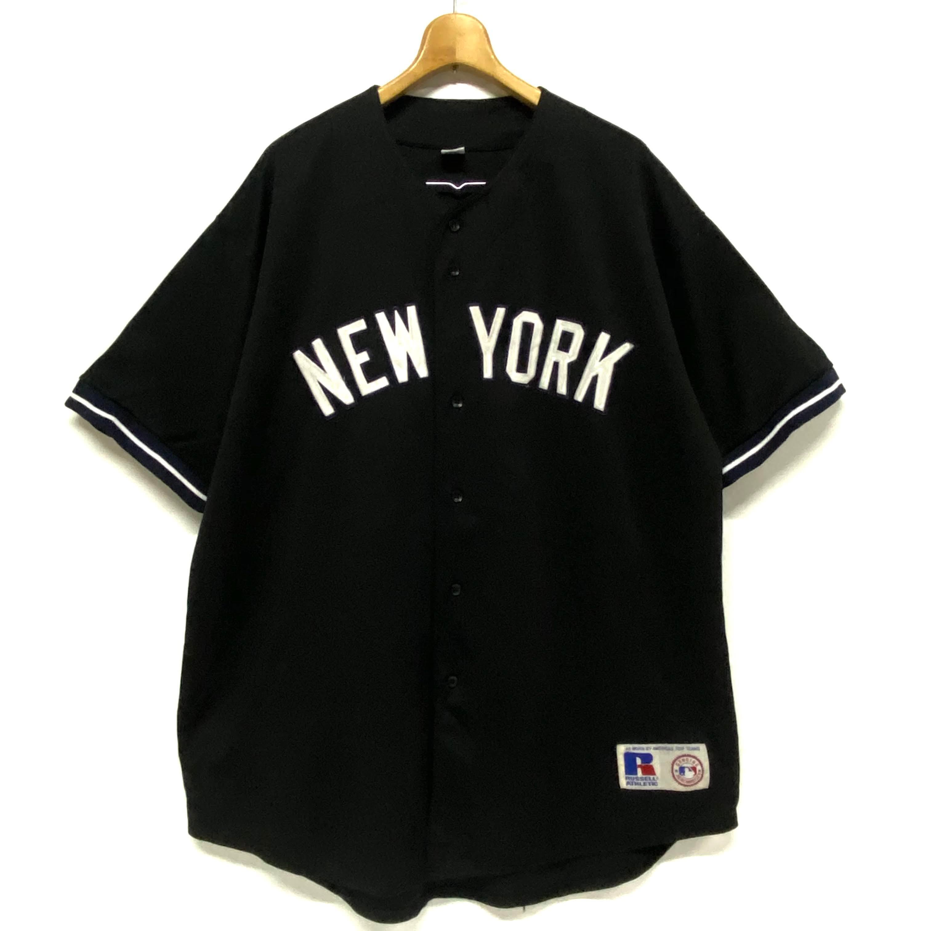 90s USA製 ナイキ ニューヨークヤンキース ベースボールシャツ 厚から 