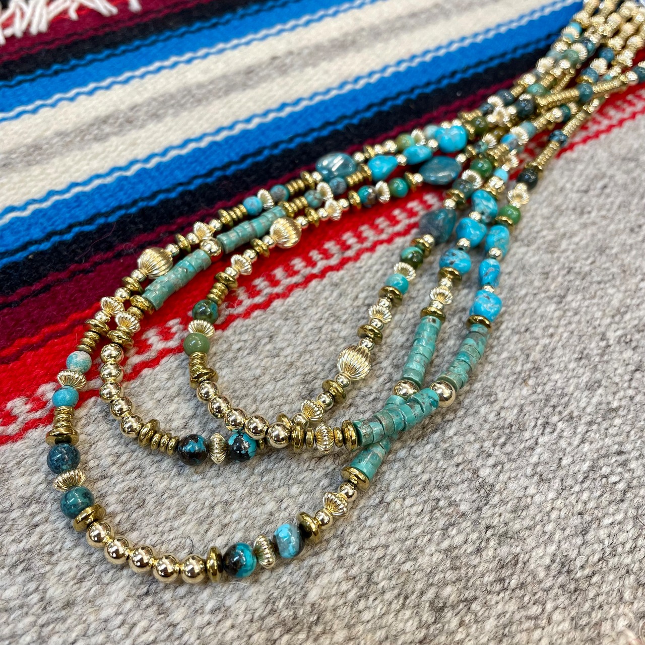 ブライト（Bright）ネックレス（Wave All Turquoise Gold）50cm - 3