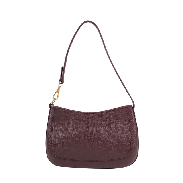 LOEWE ロエベ ハンドバッグ ボルドー ロゴ レザー 型押しレザー ミニバッグ vintage ヴィンテージ オールド d75auv