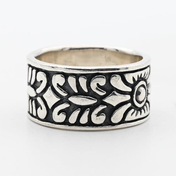 Cutting Out Abstract Design Wide Band Ring #13.0 / Denmark