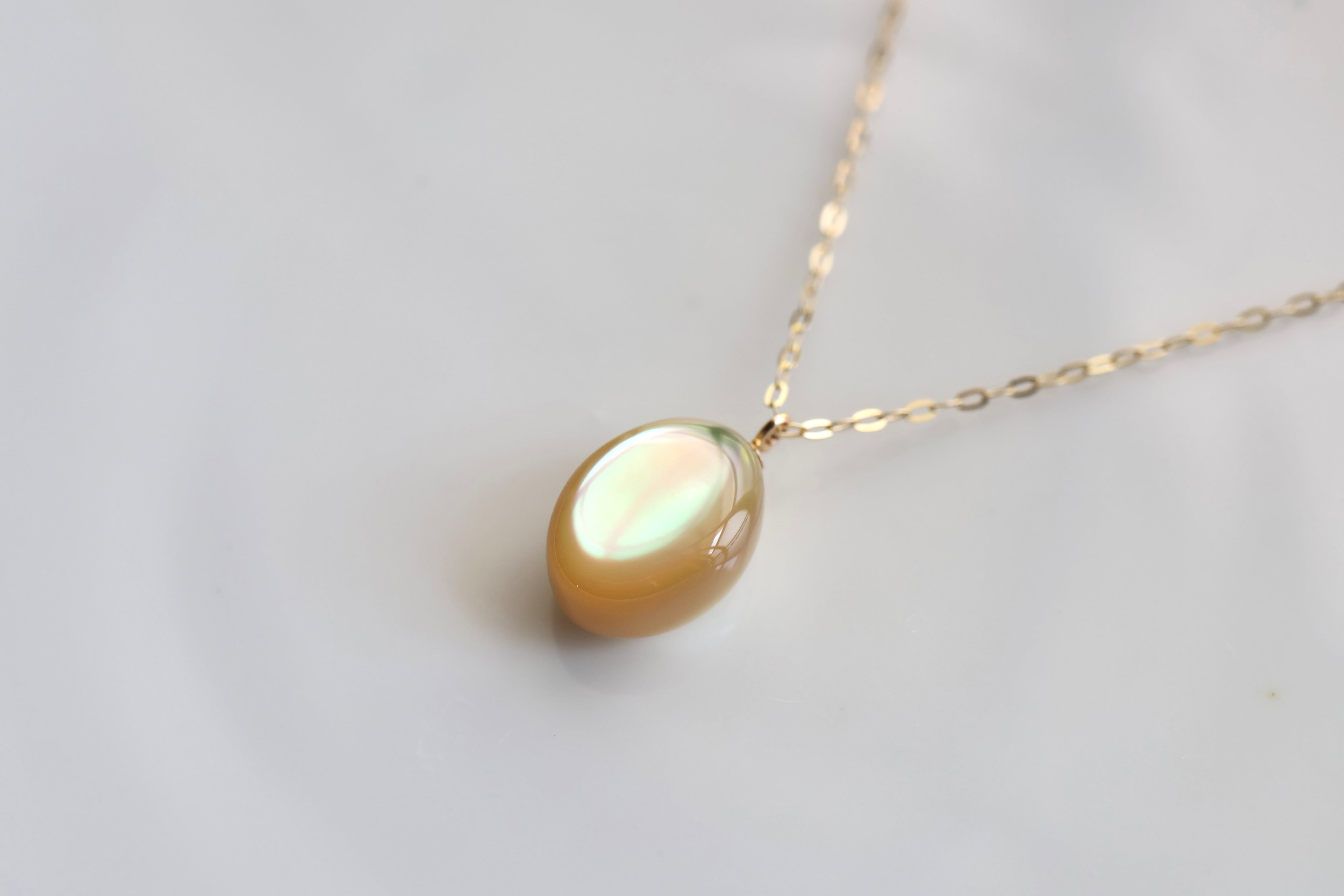 夜光貝ペンダント K10 うみのたね | 石垣島の夜光貝アクセサリーと