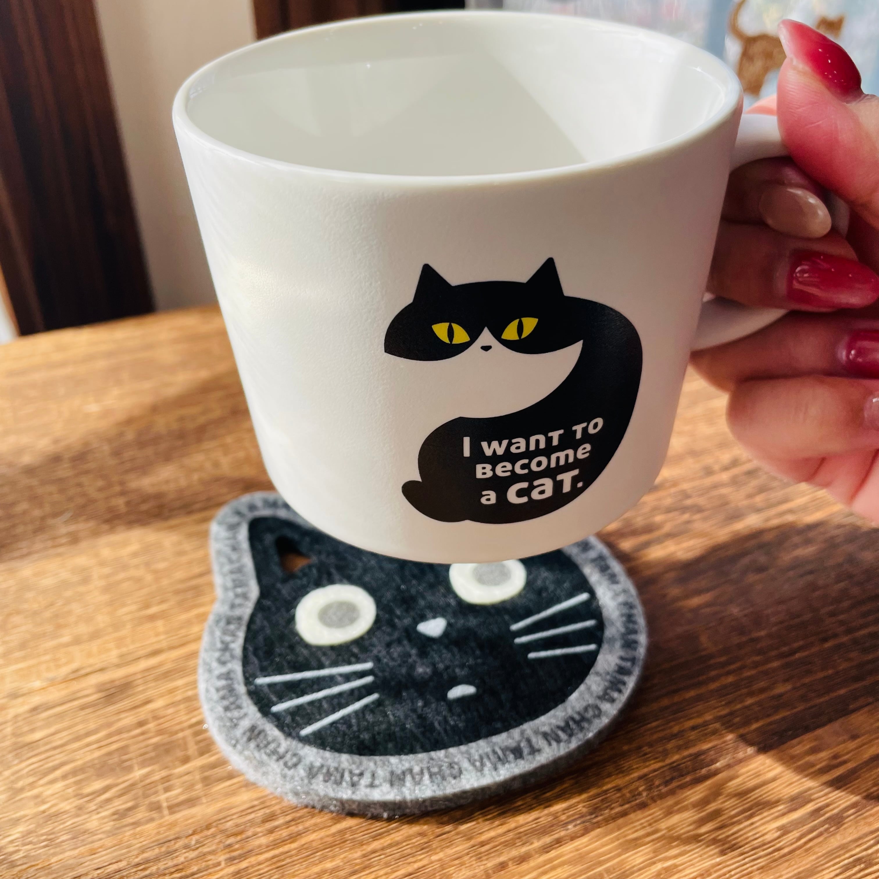 フェルトコースター｜黒猫 ねこ ネコ 猫雑貨 猫グッズ  かわいい猫雑貨 おうちカフェ