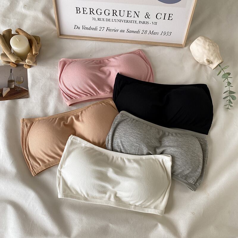 サマースタイルソリッド カラーストラップレスバックブラ レディース 夏物 ソリッドカラー ドラファッションホール86187512456