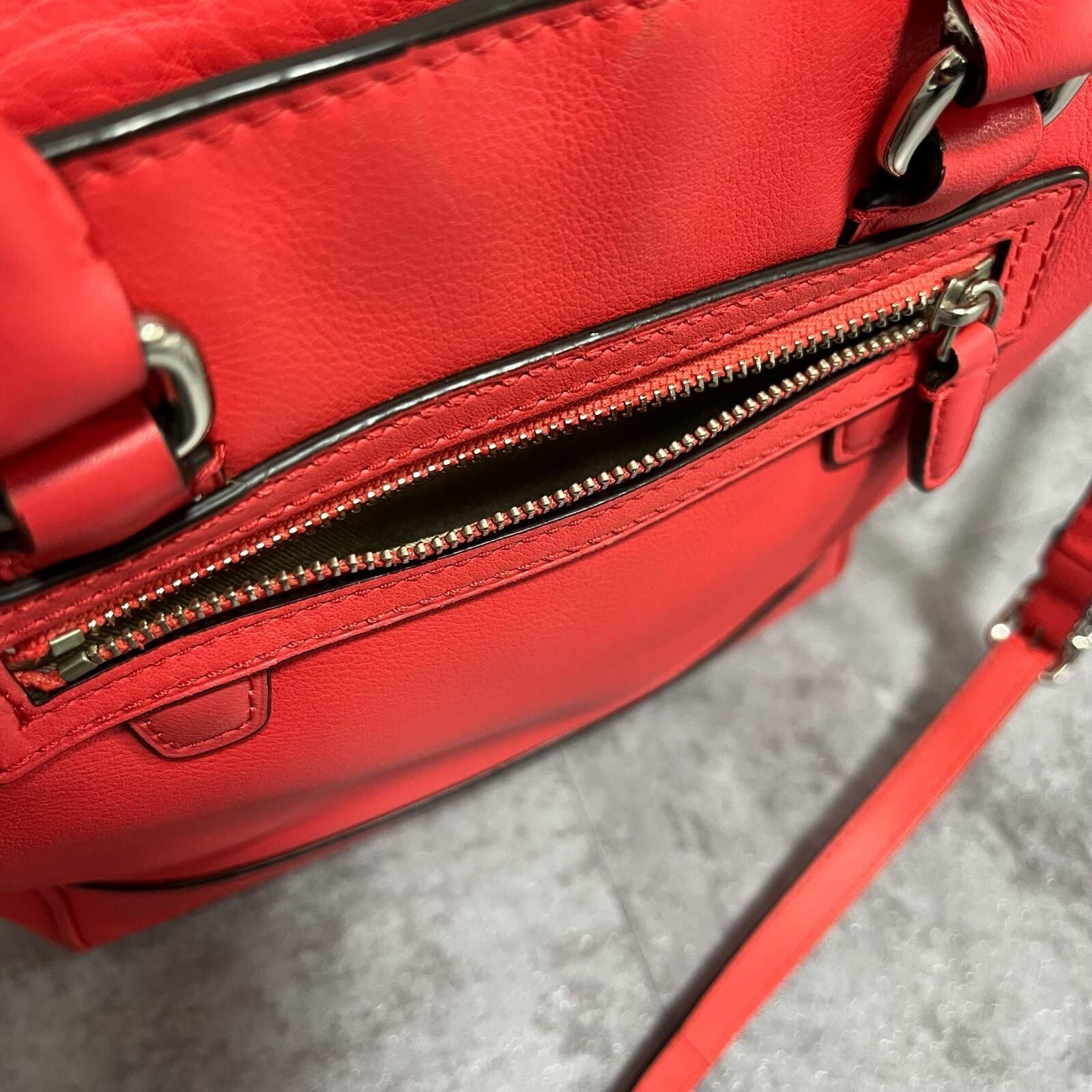 COACH】コーチ 無地ハンドバッグ レザー 2WAYショルダーバッグ レザー