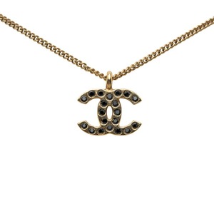 シャネル ココマーク ネックレス 01A ゴールド ブラック メッキ レディース CHANEL 【中古】