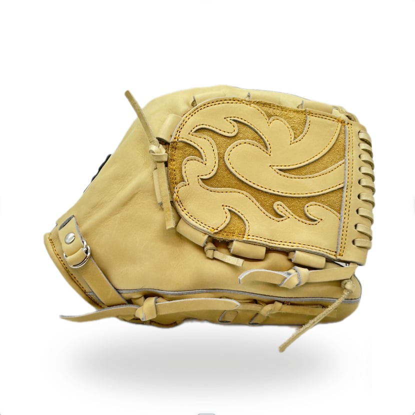 【硬式】玉澤 投手用(ピッチャー用) グローブ THG-KL10Y5 5本指入れモデル 右投げ 肉厚デザインウエブⅠ(本体:キャメル 紐:キャメル)|タマザワ_03