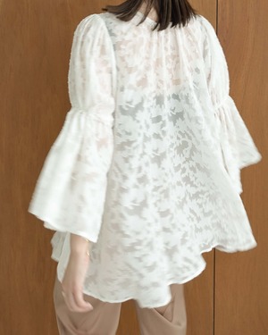 AM360601  sheer jacquard 2way blouse【残り7点】