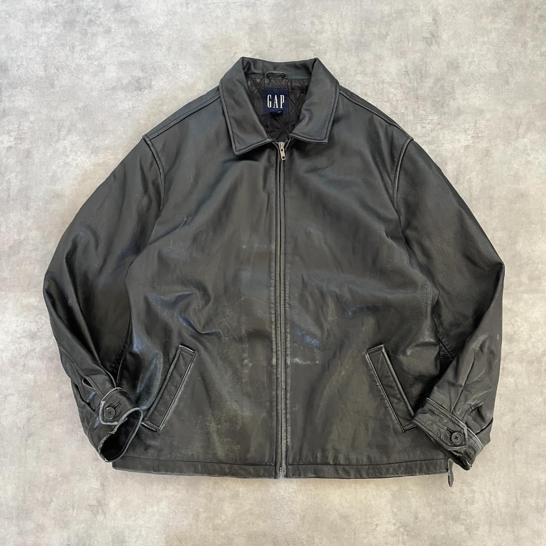 オールドギャップ GAP レザージャケット ブルゾン 短丈 黒 XL オールドギャップ GAP レザージャケット ブルゾン 短丈 黒 XL