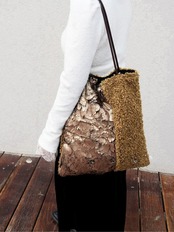 Craquelé Fur Mix Boa Bag F0835