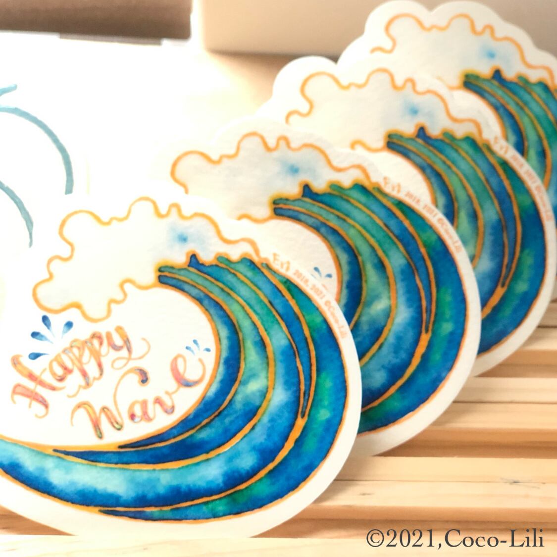 メッセージカード_Happy wave