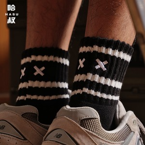 【3足セット】Cross Signal Line Socks（クロスシグナル ラインソックス）