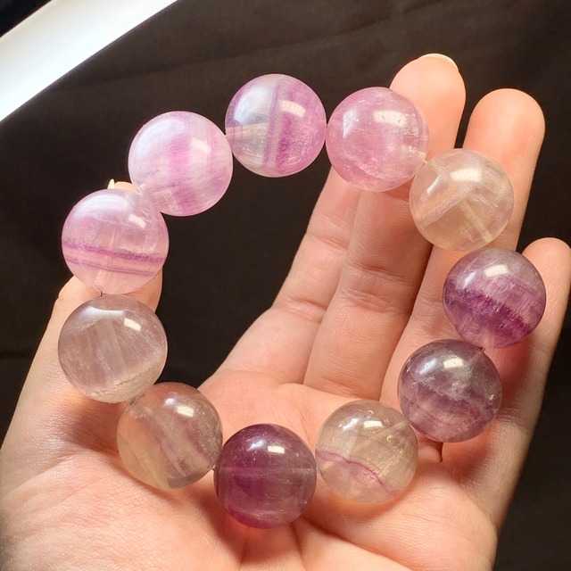 希少な大玉♪ピンクパープルグラデーションフローライト・ブレスレット