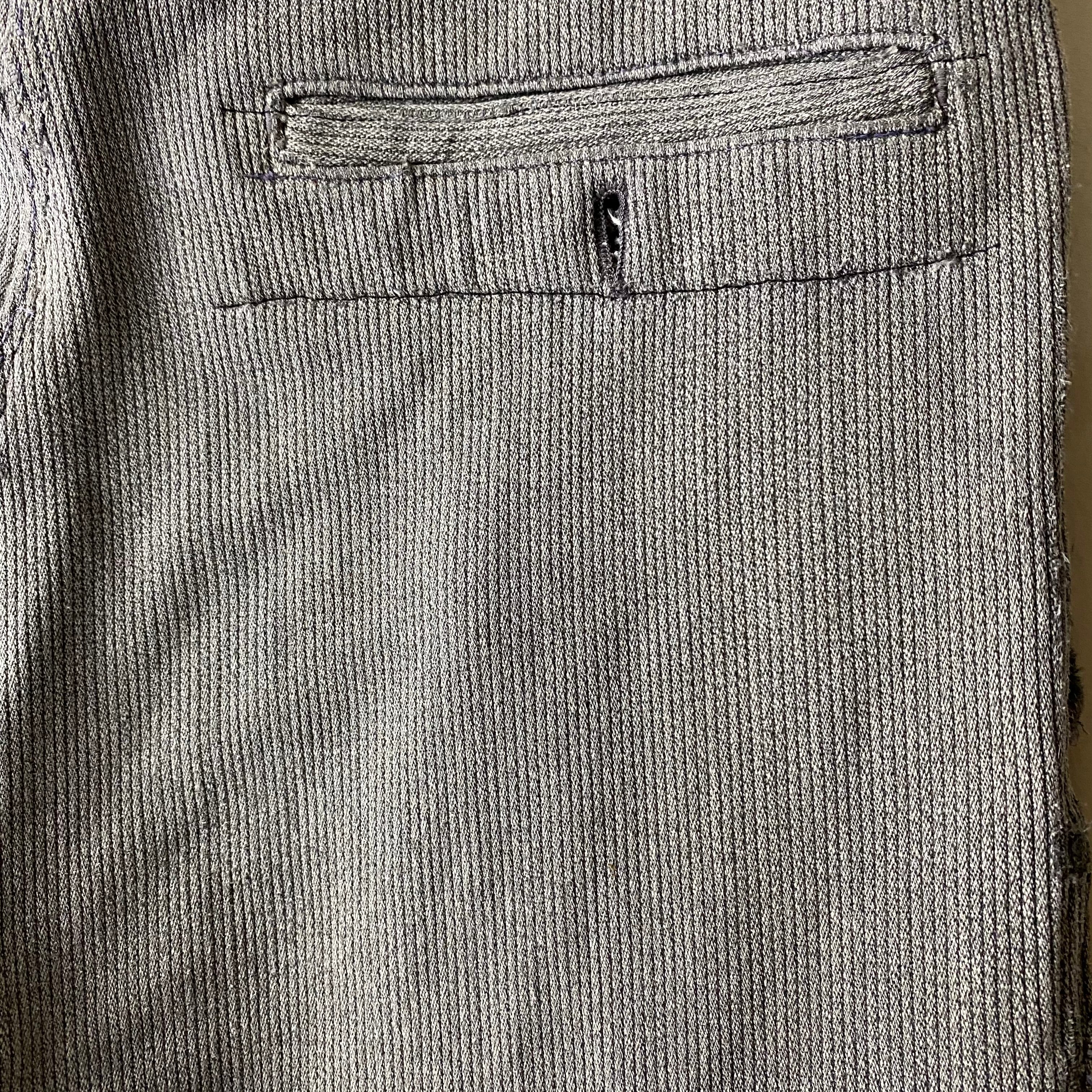 vintage 's french cotton pique work pants   NOIR ONLINE