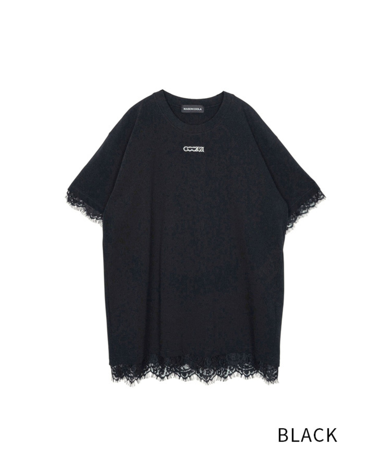 【直営限定ITEM】ヘムレースルーズTシャツ (BLACK)　CQ-49004H