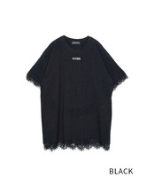 【直営限定ITEM】ヘムレースルーズTシャツ (BLACK)　CQ-49004H