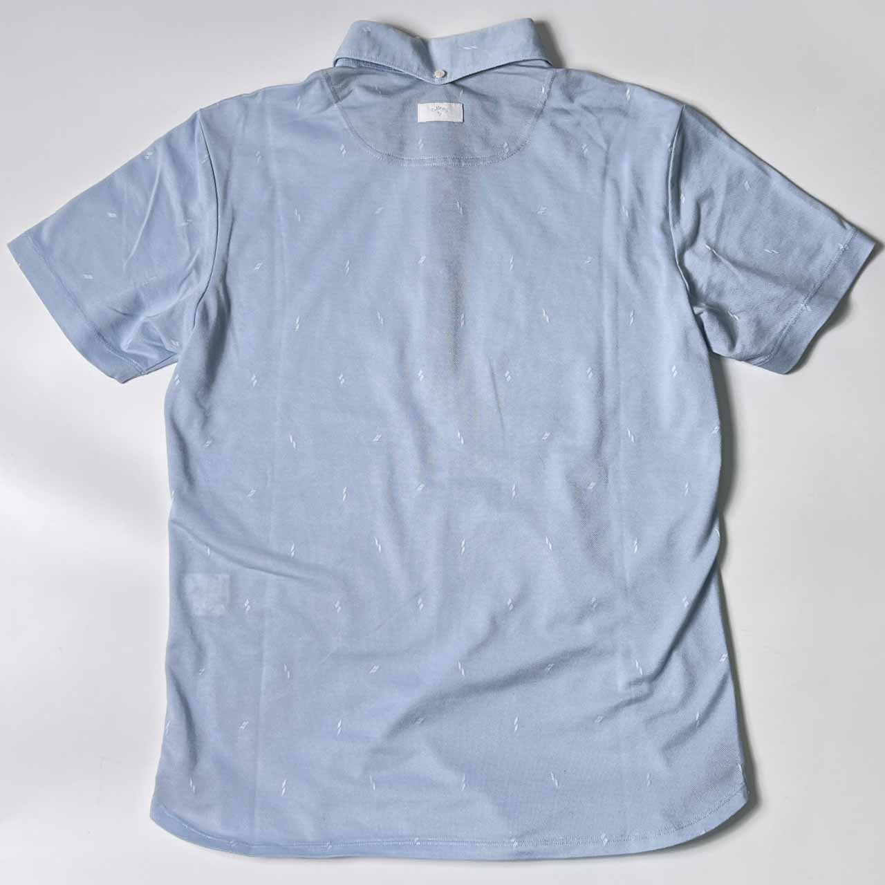 Callaway キャロウェイ BD ボタンダウン 鹿の子 半袖 ポロシャツ M/水色 メンズ ゴルフ