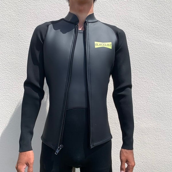【美品】BLACKLIST スプリングウェットスーツ ブラック BLACKLIST WETSUITS 2㎜ ZIP JACKET LONGSLEEVE ブラックリスト