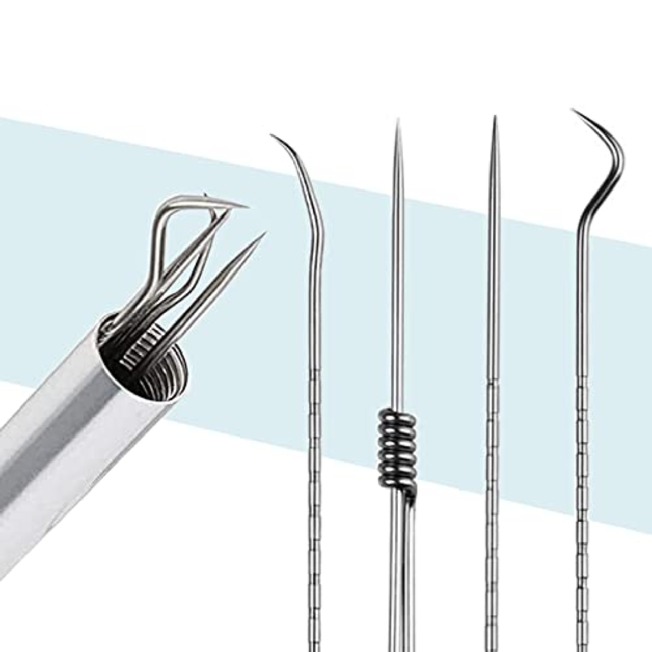 LIKENNY 爪楊枝ケース ポータブル チタン合金 爪楊枝入れ 軽量 携帯 ピルケース キーホルダー 容器 耐湿防圧 小物入れ ボックス アウトドア 野外 山登り チタン 爪楊枝入れ【4本セット】