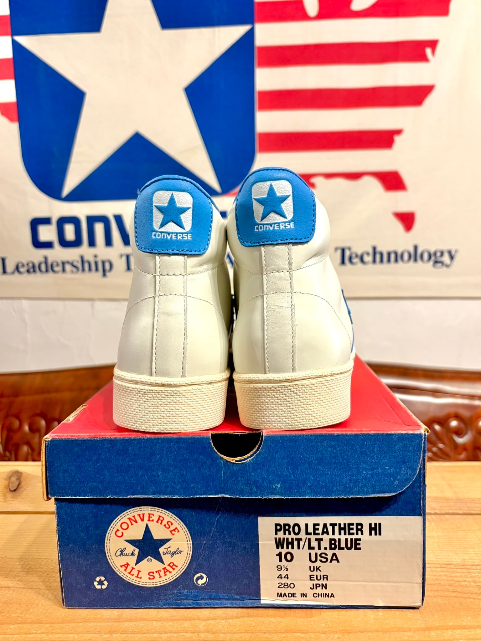converse（コンバース） PRO LEATHER（プロレザー）Hi 白/ライトブルー