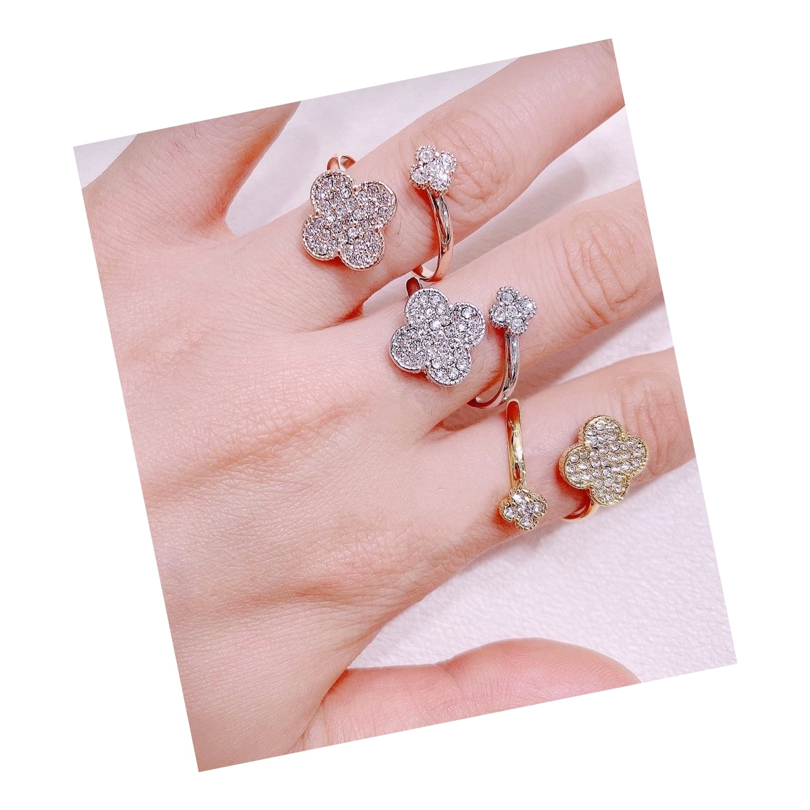 クローバーリング18金ホワイトゴールド ダイヤk18wg僕は妹に恋をする 18金WG『僕は妹に恋をする』クローバーリング