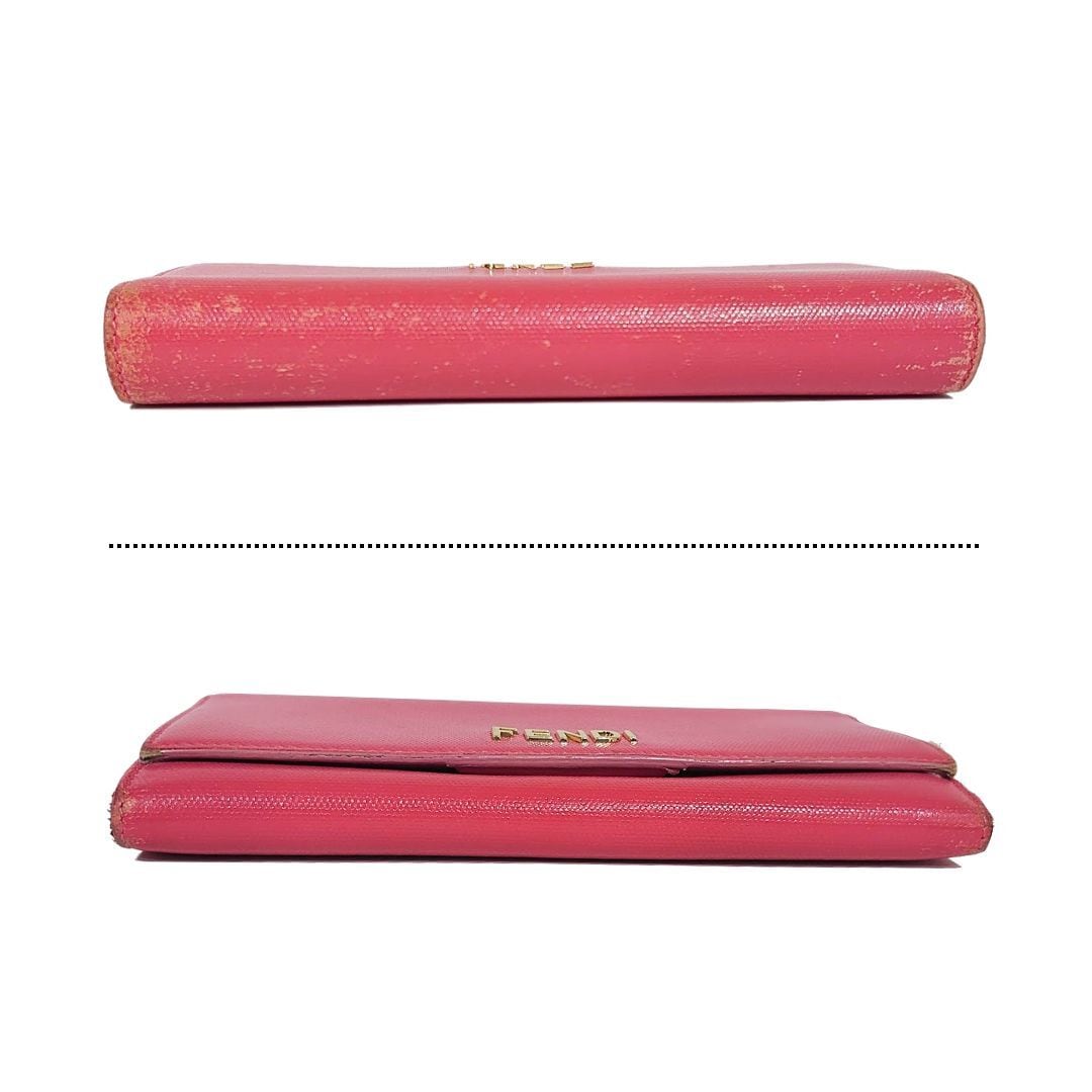 T571 良品☆ フェンディ 長財布 ネイビー＆ピンク