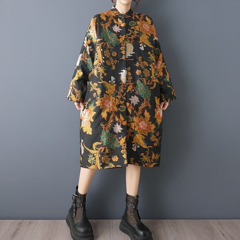 JACQUARD RELAXED LONG COAT M-18410