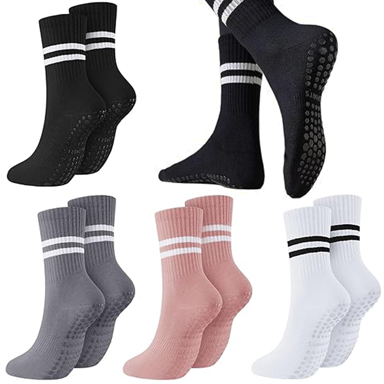 ヨガソックス 滑り止め靴下 4足セット ピラティス ソックス ピラティス