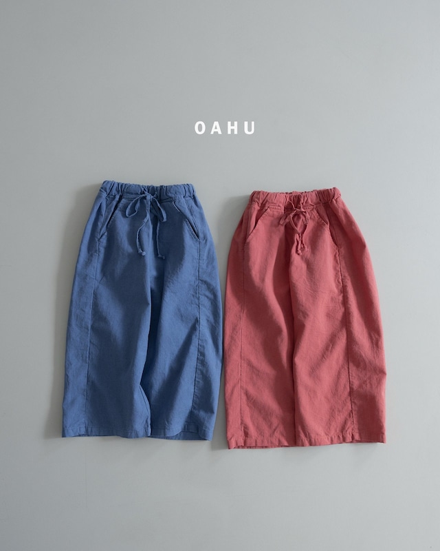 【取寄】oahu|woody pigment linen pants|ウッディピグメントリネンパンツ|S-JXL|kids&jr|26 summer 2nd