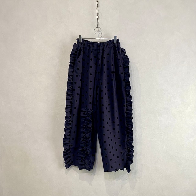 フロッキードットフリルパンツ / NAVY 【unica】