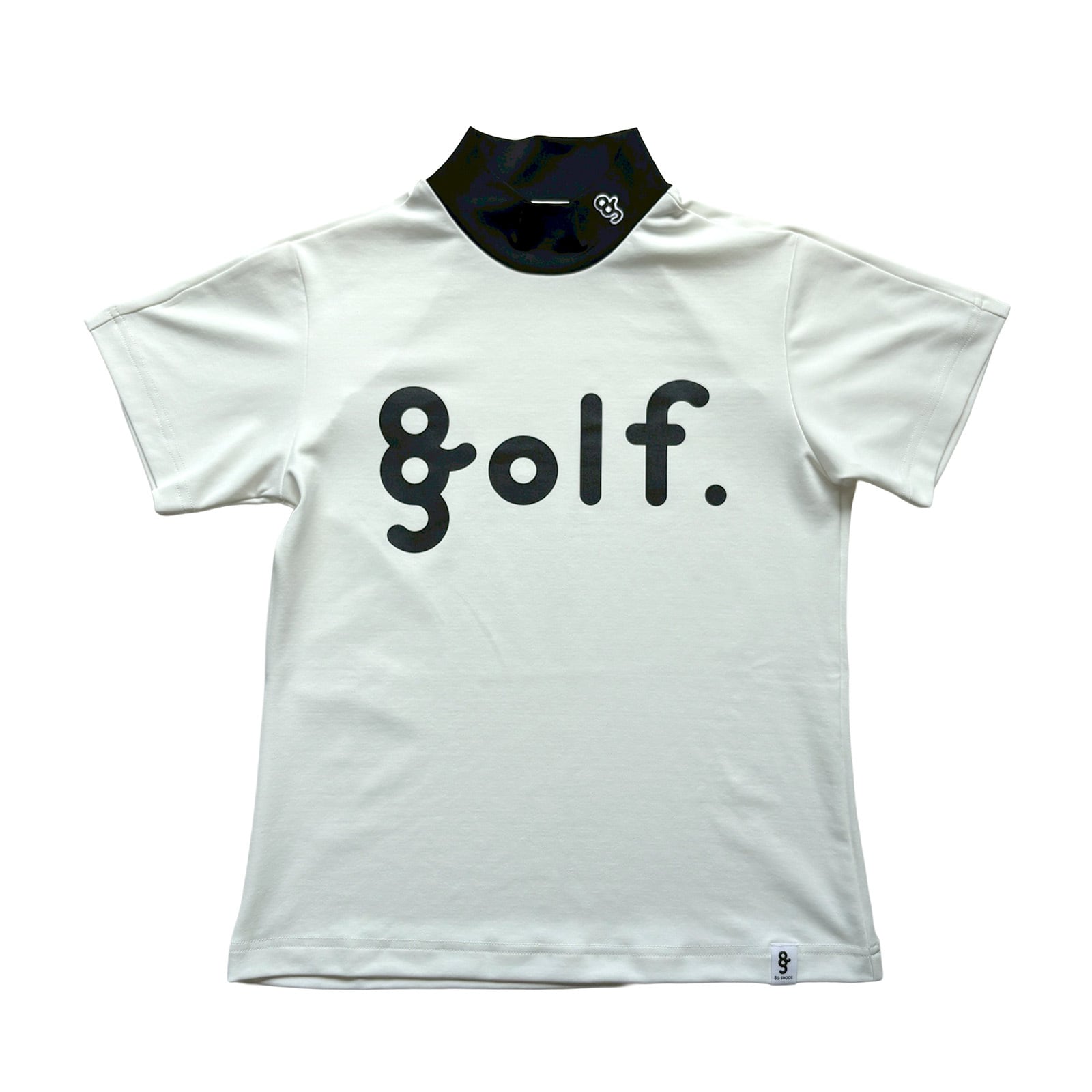 【WOMEN'S】LOGO PRINT MOCK NECK SHIRT -OFF WHITE / BLACK-
