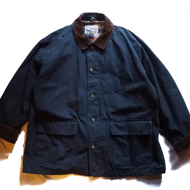 OLD good coloring corduroy designed collar coverall