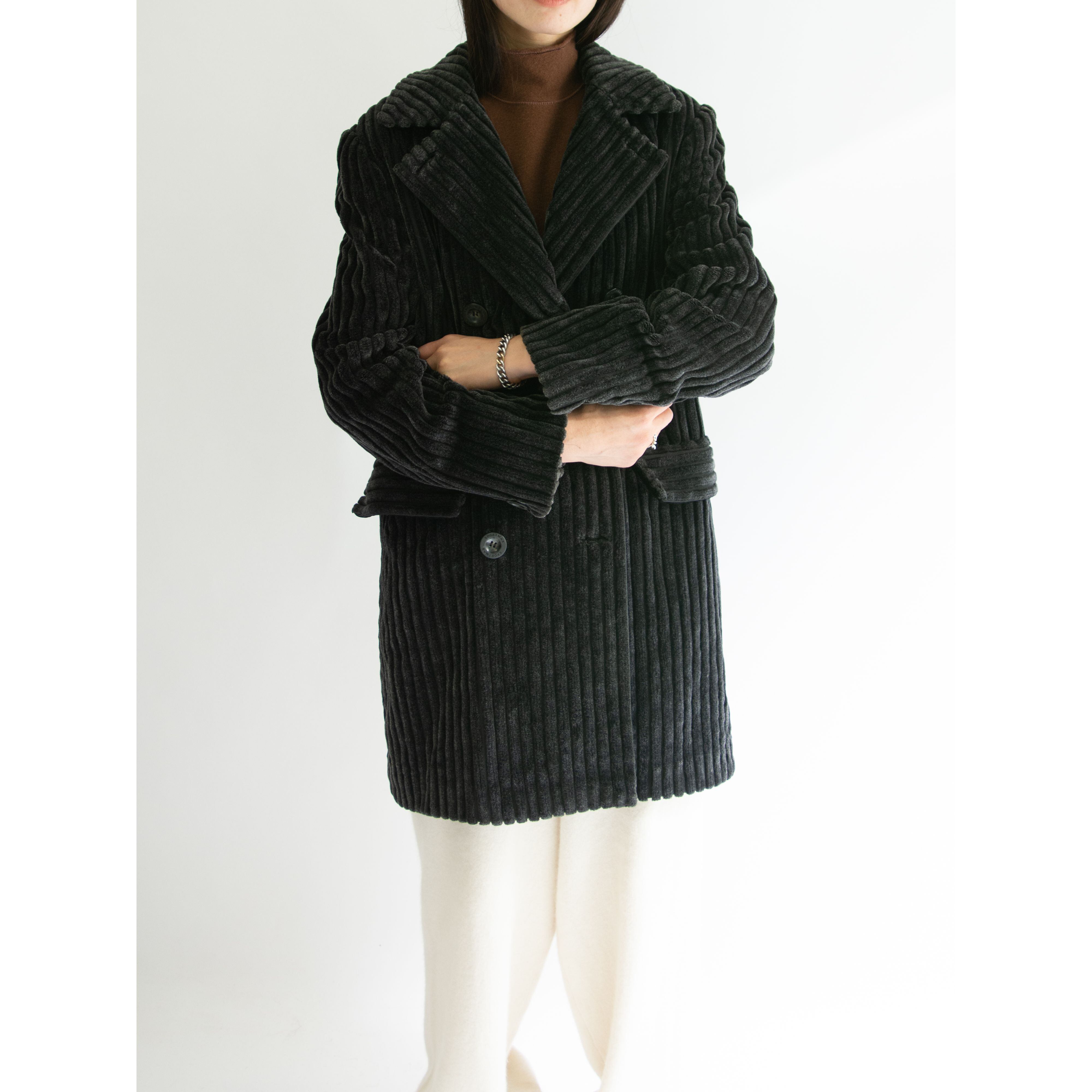 【MaxMara SPORTMAX】Made in Italy 100% Cotton Corduroy Double Jacket（マックスマーラ スポーツマックス イタリア製 太畝コーデュロイダブルジャケット コート）