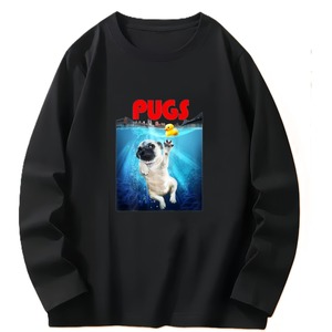 Long T-shirt  -pug's duck-　　t186