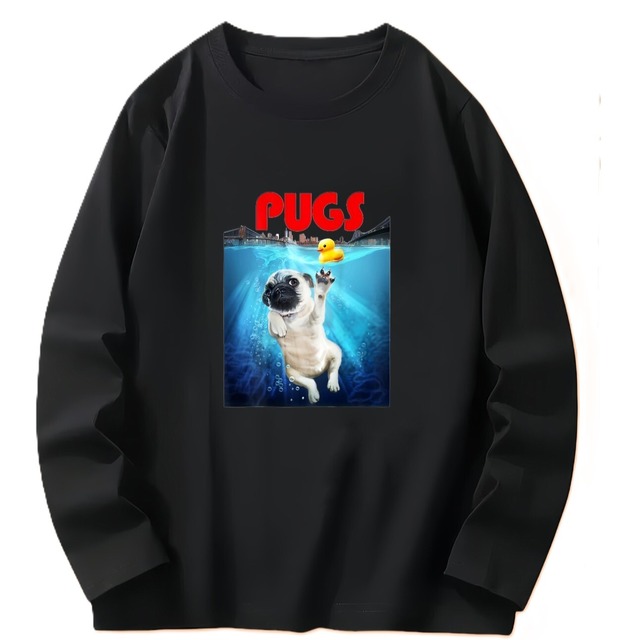 Long T-shirt  -pug's duck-　　t186