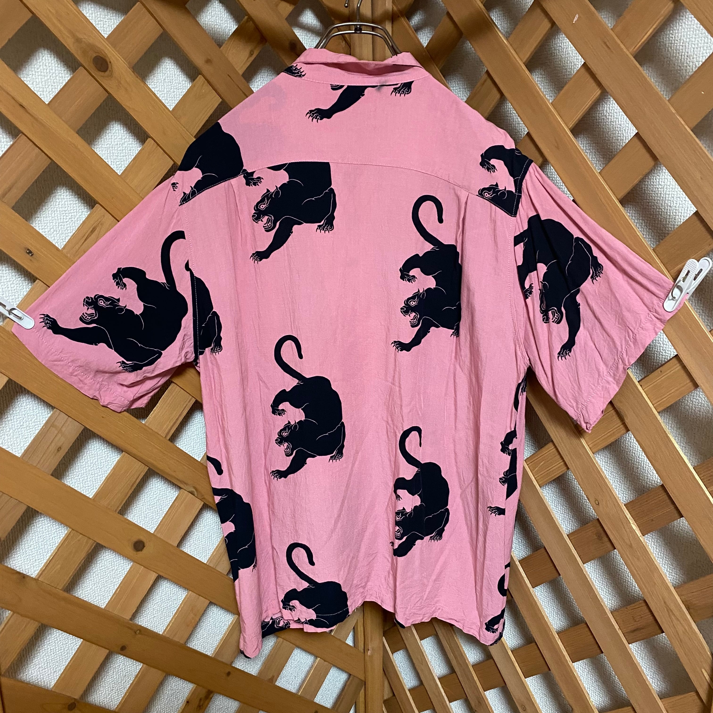 アズールバイマウジー ピンク 虎柄 半袖 シャツ トラ アニマル 古着