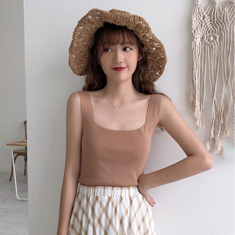 ノースリーブセーター レディースレッドカラートップス ピュア スクウェア 1号婦人14375457496